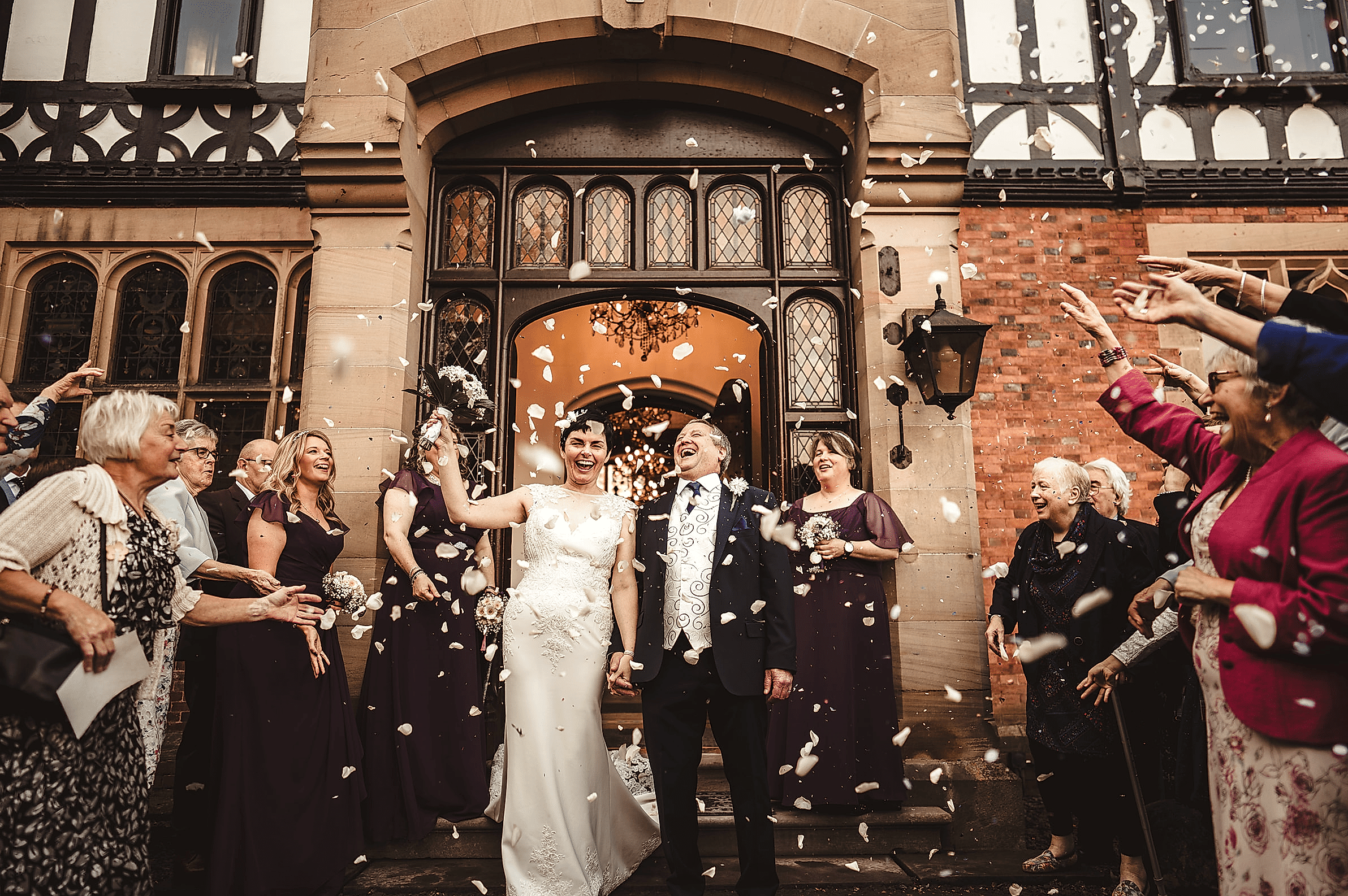 Confetti throw at Tyn Dwr Hall by Declan West Photography and video